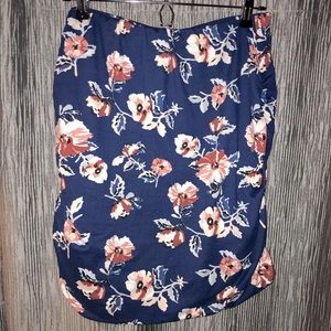 French Grey Floral Skirt